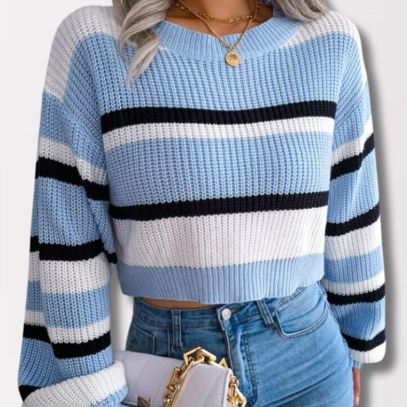 Marie | Pull-over pour femmes avec manches longues et ventre nu
