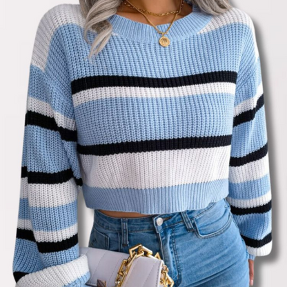 Marie | Pull-over pour femmes avec manches longues et ventre nu