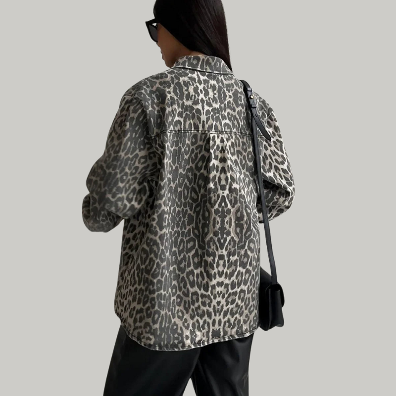 Sandrine | Gilet oversized imprimé léopard pour femme