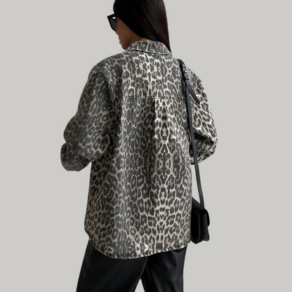 Sandrine | Gilet oversized imprimé léopard pour femme