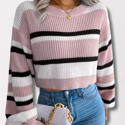 Marie | Pull-over pour femmes avec manches longues et ventre nu