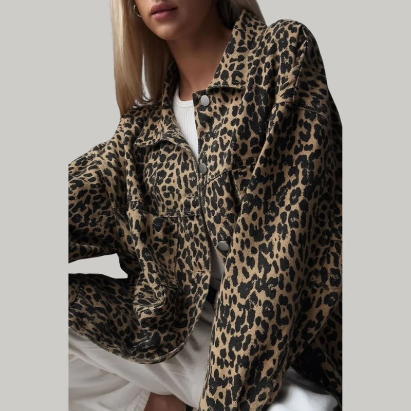 Sandrine | Gilet oversized imprimé léopard pour femme