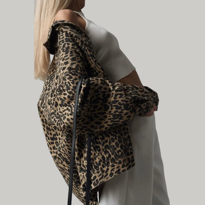 Sandrine | Gilet oversized imprimé léopard pour femme