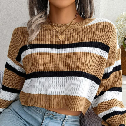Marie | Pull-over pour femmes avec manches longues et ventre nu