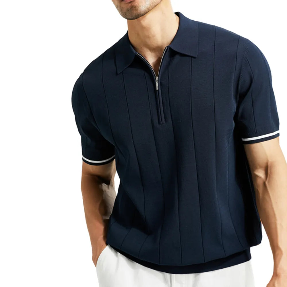 Cannes - Polo Rayé Texturé Classique