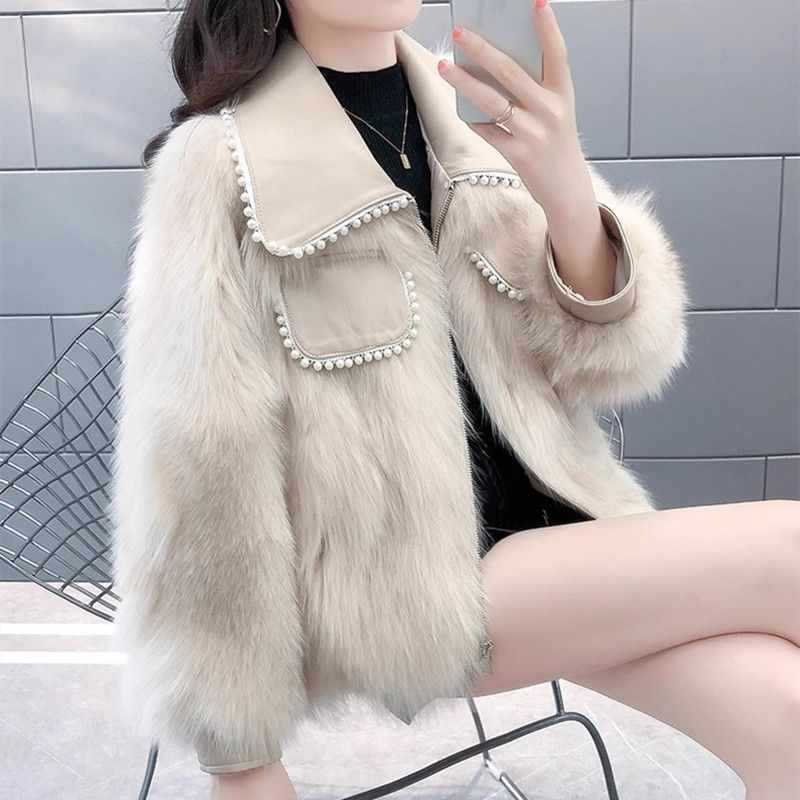 Mélanie | Veste en fourrure ornée de perles
