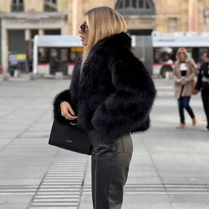 Océane | Manteau court en fausse fourrure moelleuse