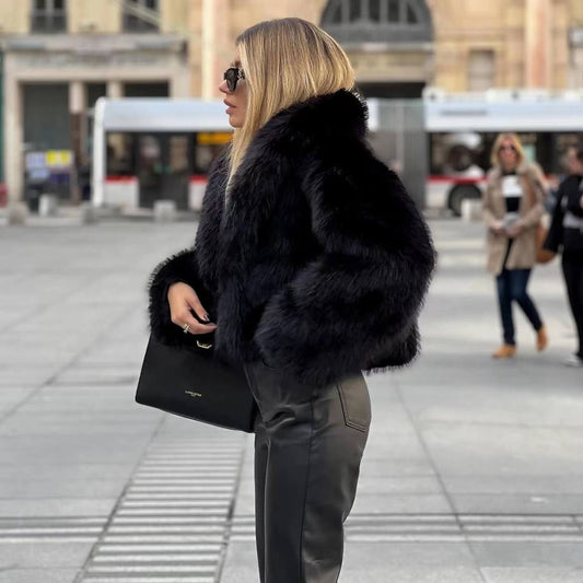 Océane | Manteau court en fausse fourrure moelleuse