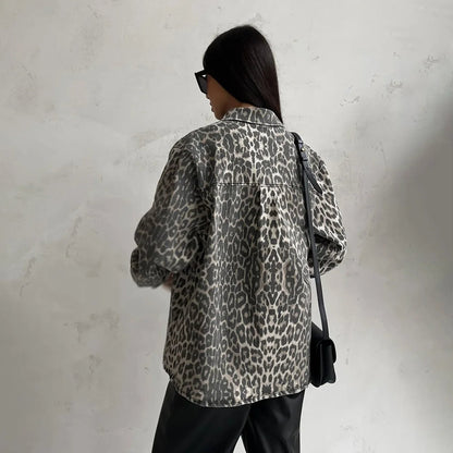 Sandrine | Gilet oversized imprimé léopard pour femme